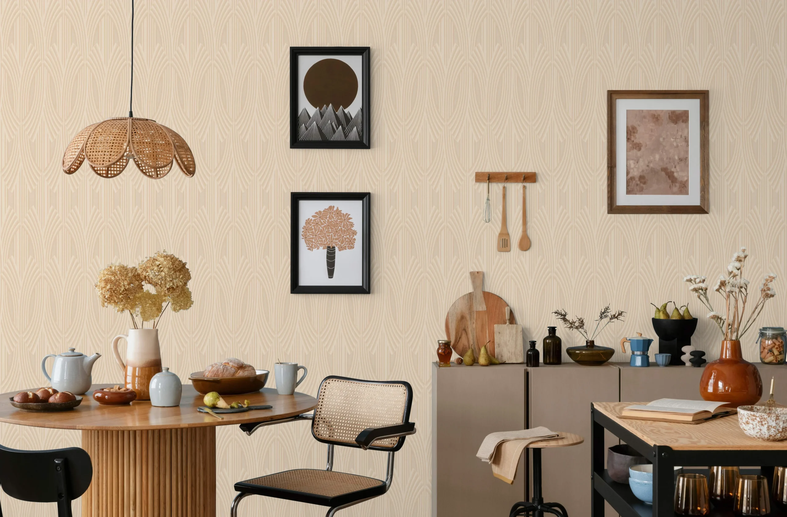 Beige Embossed Wallpaper – Natural Warmth (24102-5)
